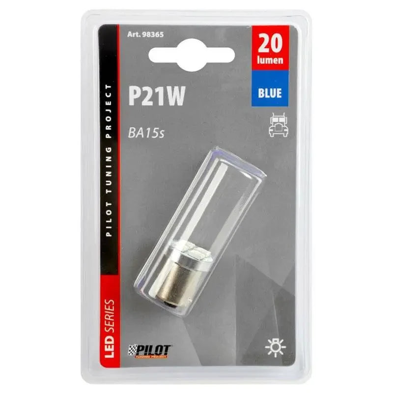 LED autožárovka P21W modrá