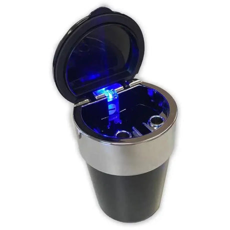 Popelník do auta magnetický s modrou LED