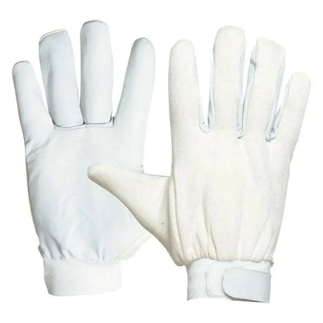 Pracovní rukavice 10 bílé kožené