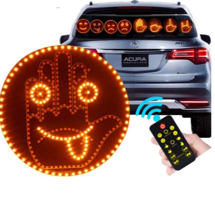 LED displej s vtipnými tvářemi a gesty – ovladatelný dálkovým ovladačem